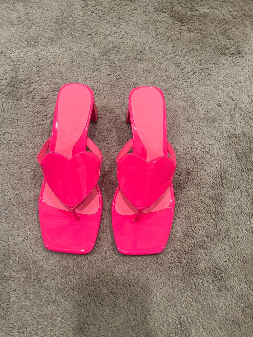 Women’s Hot Pink Heart-Accent Slide Sandals